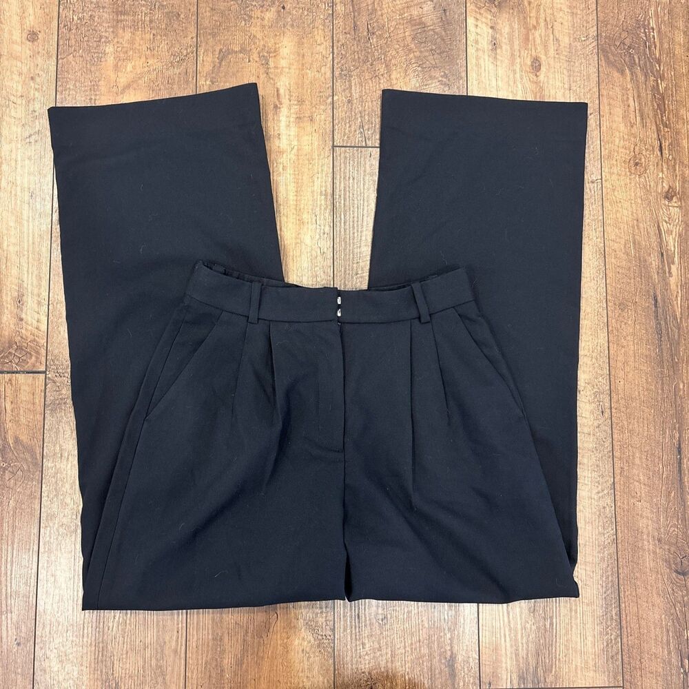 NEW Abercrombie & Fitch Sloane Tailored Pants Wide Leg High Rise Black Sz 28R - Picture 3 of 12
